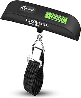- Luggage Scale Portable Handheld Digital Suitcase Weight 110lbs Airplane Travel Essentials Gift LCD Backlight Temperature Sensor