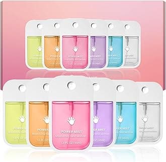 6-Flavor Hydrating Hand Sanitizer Spray Set for Adults – Travel-Size Portable Power Mist with Aloe Vera, 500+ Sprays Hand Sanitizer for Daily and Travel, Non-sticky 45ML (1 Set)