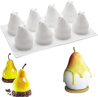 OCPO Kitchen Creative 3D Pear Shape Silicone Mousse Cake Molds Fruit Mould Bakeware Baking Tool Decorating Supplies for Chocolate Chiffon Ice Creams Dessert Bakeware DIY Ice Cube Tray Decorating