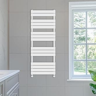 NRG 1600 x 600 mm Designer Flat Panel Heated Towel Rail Radiators Gloss White Bathroom Radiator