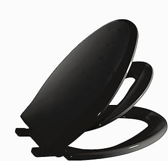 Toilet Seat, Elongated Toilet Seat with Toddler Seat Built in, Potty Training Toilet Seat Elongated Fits Both Adult and Child, with Slow Close and Magnets- Elongated Black
