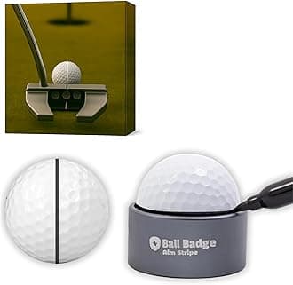Ball Badge Aim Stripe - 360 Degree Golf Ball Line Marker Kit with Golf Bag Attachment for Perfect Alignment and Precision Putting - Includes Golf Ball Marker Stencil and Accessories