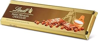 Lindts Swiss Premium Gold Milk Chocolate With Crunchy Hazelnut King Size Good to Gift 300 g