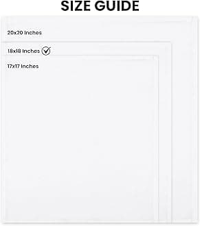 [24 Pack, White] Cloth Napkins 18x18 Inches, 100% Polyester Hemmed Edges, Washable and Reusable Ideal for Parties, Weddings and Dinners