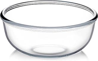 NUTRIUPS 6 Quart Large Glass Mixing Bowl, Clear Large Salad Bowls Glass Big Mixing Bowls for Kitchen