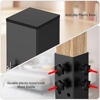 2025 Up Grade 4 Pack Carbon Steel Dorm Bed Riser 2.4" Diameter Metal Bed Riser for Square Wooden Bed Frame, Table Adjustable to 3.2", 5.1" Height (for Bed Leg 2.3-3.1")