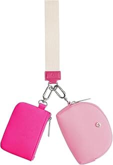KeyChain Wallet Wristlet Wallets For Women Mini Zip Dual Pouch Wristlet