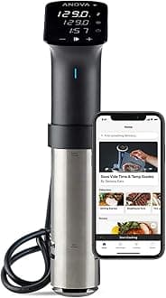 Culinary Sous Vide Precision Cooker Pro, 1200 Watts, Black and Silver