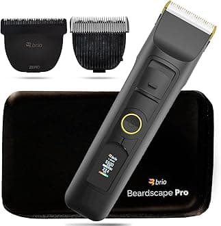 Brio Beardscape V2 Black Bundled with Zero Blade, Body Blade & Pro Travel Case, Featuring Adjustable Ceramic Blade & Length Guards, a Complete Kit for All Your Grooming Needs