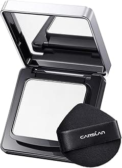 CARSLAN Waterproof Face Pressed Powder Compact, 24H Longlasting Oil Control Pressed Setting Powder Talc-Free Makeup, Shine Free, Poreless, Smooth, 02 for oily skin (0.28Oz)