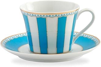 Noritake T002B/M-253 Cup & Saucer (Coffee/Tea) 250cc Carnival Light Blue Fine Porcelain