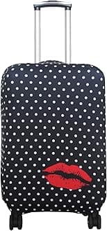 Explore Land Travel Luggage Cover Suitcase Protector Fits 18-32 Inch Luggage, Polkadot, L(27-30 inch luggage)