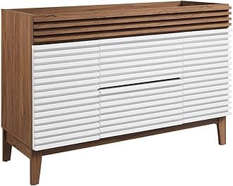 Render 48" Single Sink Compatible (Not Included) Bathroom Vanity Cabinet in White Walnut