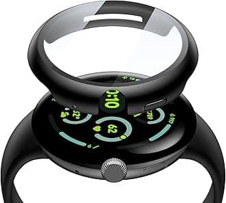 2-Pack Hard PC Screen Protector Case Compatible with Google Pixel Watch 3 (2024) 45mm, Easy Installation Lightweight Ultra-thin Protective Cover for Pixel Watch 3, Black