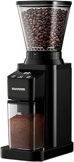 SHARDOR Conical Burr Coffee Grinder Electric with Electronic Precision Timer, Coffee Bean Grinder with Adjustable 48 Precise Grind Settings for Home Use, Touch Screen, Anti-Static, Black