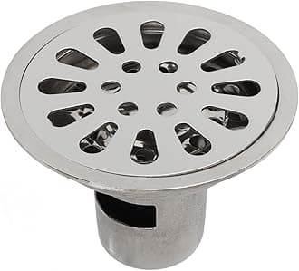 Delaman Round Shower Drain Kit, 9cm/3.5Inch Stainless Steel Floor Drain Anti-Odor Round Shower Trap Cover for Kitchen Bathroom Balcony Laundry