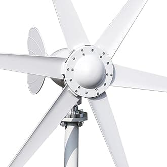 800W Windmill Turbines Generator 6 Blade Fan Wind Turbines Generator Kit Electromagnetic Electricity Producer Equipment Industrial Machinery Equipment for Home Charging White 12V 24V White