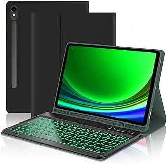 Keyboard Case for Samsung Galaxy Tab S9 Plus/S9 FE+/ S9+/S8 Plus/ S8+/S7 Plus S7+/ S7 FE 12.4 Inch 2023 2022 2021, Bluetooth Keyboard case Detachable Wireless Slim Stand Cover with Pen Holder, Black