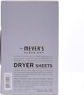 MRS. MEYER'S CLEAN DAY Dryer Sheets, Lavender, 80 ct (Pack of 12)