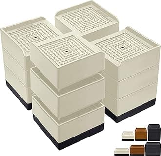 Bed Lifts Risers 4 Inch, Heavy Duty Furniture Elevator in Heights of 1.5, 3 or 4 Inch， Square Raising Blocks for Bed, Couch, Desk, Sofa, Tables,Support Up to 1,300 Lbs (4 Pack-Apricot)