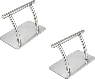 2Pcs Steel Foot Rest Sturdy Convenient Comfortable Professional Stainless Foot Rest Pedal for Hairdresser Salon Nail Pedicure Massage Spa