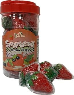 Apexy Strawberry Gummies - with Fruity Liquid Center Eyeball Candy for Halloween, Birthday, Trick Or Treat, Party Candy - Jelly Filled Gummies, Fat Free, Nut Free. 11.42oz (Strawberry)