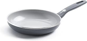 GreenPan Dover Healthy Ceramic Nonstick, 8" Frying Pan Skillet, PFAS-Free, Dishwasher Safe, Comfort Grip Handle, Grey