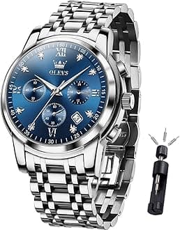 Mens Watches Luxury Waterproof Luminous Easy Read Chronograph Watches Full Gold/White Dail/Black Face with Calendar Wrist Watches