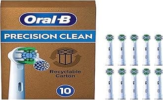 Oral-B Pro Precision Clean Electric Toothbrush Head, X-Shape And Angled Bristles for Deeper Plaque Removal, Pack of 10 Toothbrush Heads, Suitable For Mailbox, White
