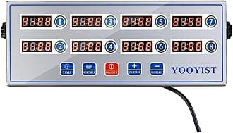 YOOYIST Kitchen Timers for Cooking – 8 Channel Commercial Kitchen Timer Restaurant Kitchen Supplies – Stainless Steel LED Technology Kitchen Timer Digital – Reminder Function, Loud Alarm, Silver