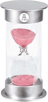 SuLiao 10 Minute Hourglass Timer Sand Clock, Unbreakable Pink Sand Watch 10 Min, Colorful Plastic Hour Glass Sandglass for Kids, Games, Decor, Classroom, Kitchen, Toothbrush Timer
