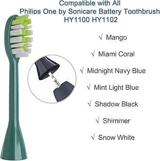 One Series Replacement Toothbrush Heads Pisonicleara Compatible with sonicare Philips One Series BH1022/03 HY1100/02 HY1102 (8-pc) Battery Brush, Mango Snow White Travel Refill (one-sage)