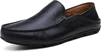 Go Tour Men's Premium Genuine Leather Casual Slip on Loafers Breathable Driving Shoes Fashion Slipper