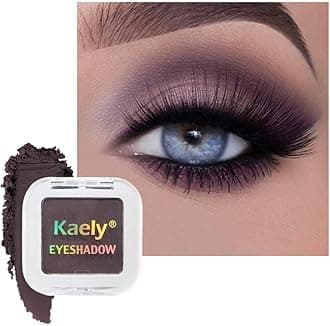Smokey Plum Single Eyeshadow Makeup, Purple Neutral Powder Matte Eye Shadow for Older Women, Monochrome Eye Shadow Palette Pigmented Waterproof, sombras para ojos, Lightweight Blendable, 15