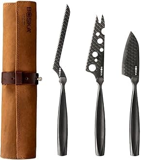 BOSKA 307089 Monaco+ Cheese Knife Set, Full-Size, Black