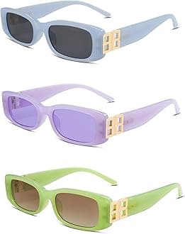 Allarallvr Rectangle Sunglasses for Women 90s Retro Trendy Y2K Classical Vintage Square Shades AR82037