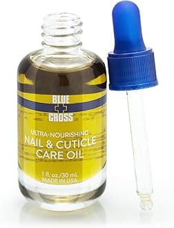 Blue Cross Nail & Cuticle Care Oil, Mineral Oil Free, Hydrating, Moisturizing, All Natural Professional Nail + Cuticle Care, Lemongrass/Lavender Scented Essential Oils, Made in USA, 1 floz/30mL