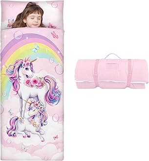 Sleeping Bag for Boys Girls,Nap Mat for Kids with Removable Pillow,Warm Toddler Slumber Bag for Bedroom Daycare Kindergarten,Gift for Birthday Christmas