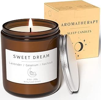 – Sleep Candles Gifts for Women, Lavender Scented Candles Gift Set for Anxiety, Lavender Promotes Sleep, Chamomile Relieves Stress, Relaxation Gifts for Women (Sweet Dream 1 Pack, 240g)