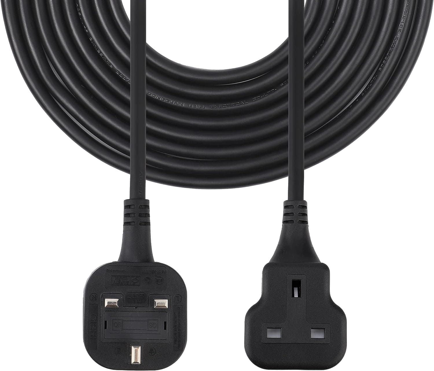 5M 1 Way Extension Lead, 5M Single Socket Cable Extender, 3250W One Plug Electric Wire for Desktop, Floor Use