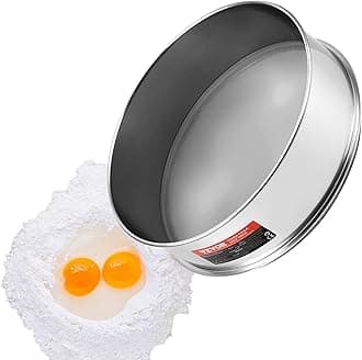 VEVOR Flour Sieve Fine Mesh, 40 Mesh Sifter, 304 Stainless Steel Sifter Food-grade, Dia. 12.6" Fine Mesh Strainers for Baking, 5 Sizes Mesh hole for Mungbean, Rice, Flour, Pearl Powder