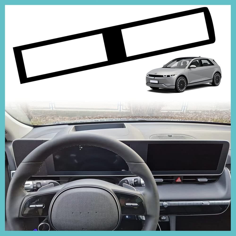 BestEvMod for Ioniq5 Screen Bezel Protector Accessories,Navigation Touchscreen Screen Brezel Compatible with Hyundai Ioniq 5 2022 2023 Accessories (upgraded Matte Black-Bezel only)