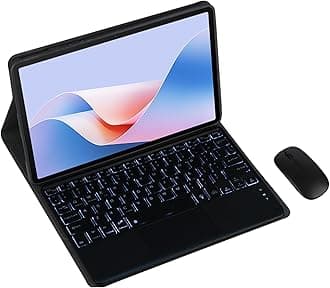 Magnetic Detachable Wireless Keyboard & Mouse Combo with Leather Cover for Honor Pad MagicPad 2 12.3-inch Tablet – Full Wrapped Protection Keyboard Case (Black,Backlight Touch Pad and Mouse)