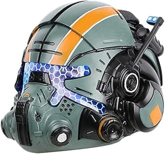 Green Resin Aviator Helmet Men Full Face Mask Halloween Cosplay Costume for A...