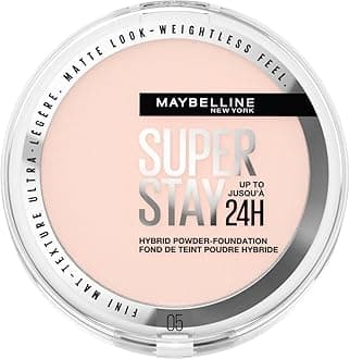 Powder Foundation, Long-lasting 24H Wear, Medium to Full Coverage, Transfer, Water & Sweat Resistant, SuperStay 24H Hybrid Powder Foundation, 05