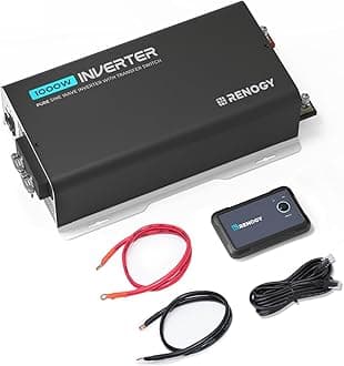 Inverter PUH, 1000W Pure Sine Wave Power Inverter with UPS Transfer Switch & Bluetooth, 12V DC to 120V AC Converter for RV, Truck, Home,Camping - 2000W Surge Power, Remote Monitoring