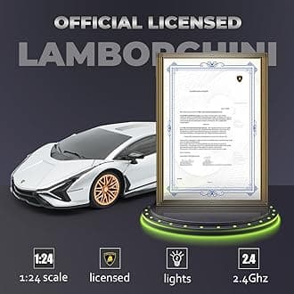 QUN XING Remote Control Car 1:24 Officially Licensed 2.4GHZ Rc Cars Lambo Sport Racing Toy Car for kids Boys 4-7 years Silver