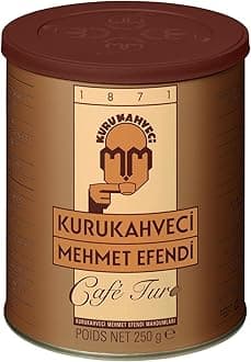 KURUKAHVECI MEHMET EFENDI Turkish Coffee, Arabica Beans, Roasted Ground,Rich Aroma, Fresh, Medium to Heavy-bodied, Original Taste Since 1871 (8.8 OZ / 250 Gr)