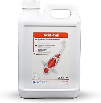 NT Labs Koi Care Acriflavin, Koi Medicine, Koi Treatment for Fin, Tail & Mouth Rot and Ulcers, Treats Bacterial Infections in Koi, Quarantine Solution for Koi, 2.5 Ltr