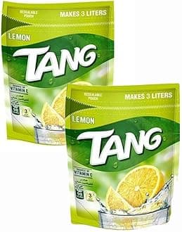 Tang Lemon imported (Bahrain) Drink Resealable Pouch, 375g Each (Pack of 2)